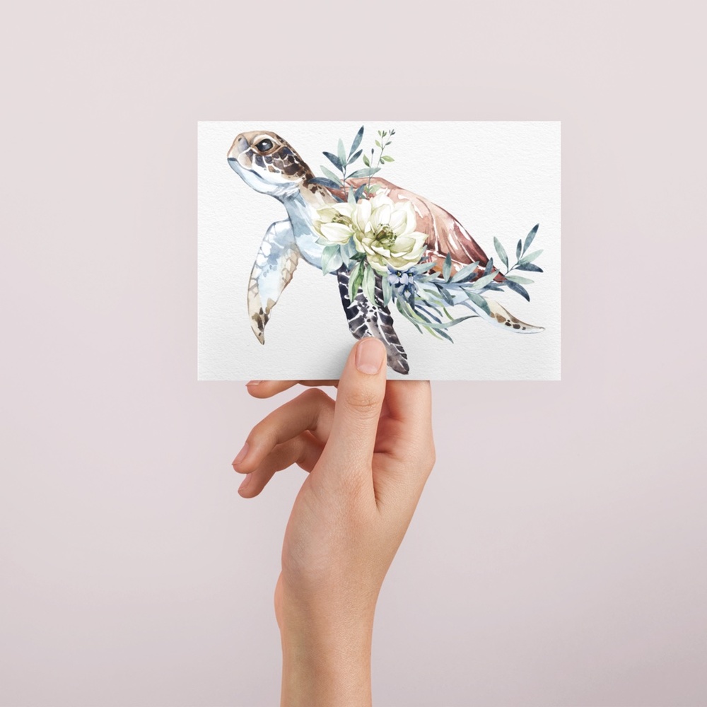 Wall Art Watercolor Sea Turtle Print Poster Unframed - Picture 7 of 15